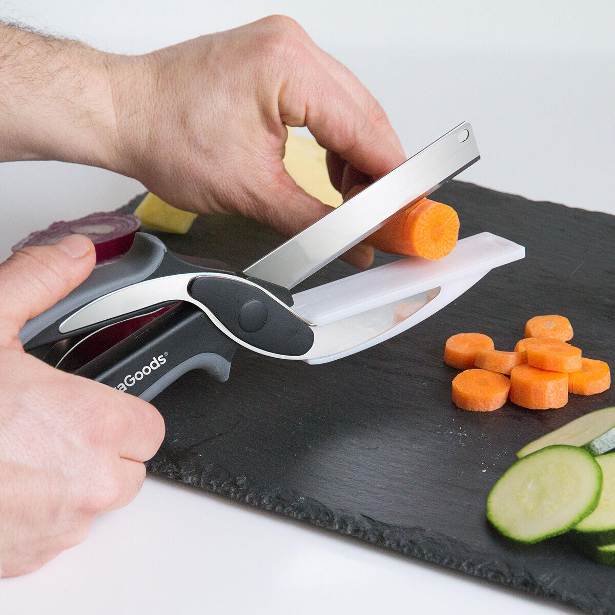 Cuchillo-Tijera con Mini Tabla de Cortar Integrada Scible InnovaGoods