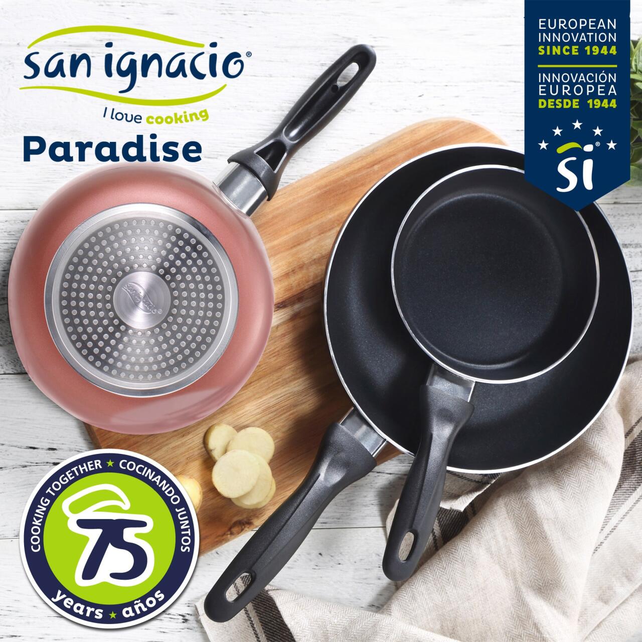 Set de 3 Sartenes San Ignacio Ø16/20/24 cm en Aluminio Prensado - Colección Navy, Apto para Inducción