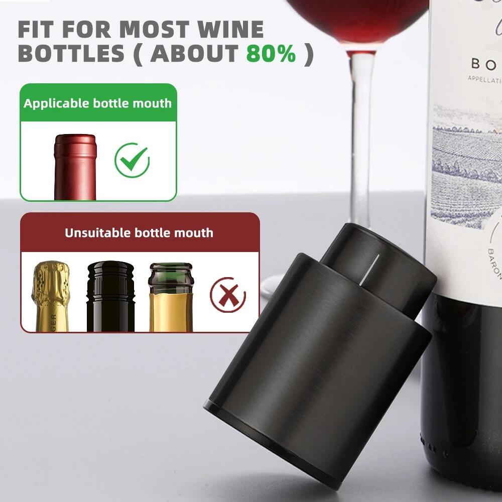 Tapón de botella de vino al vacío